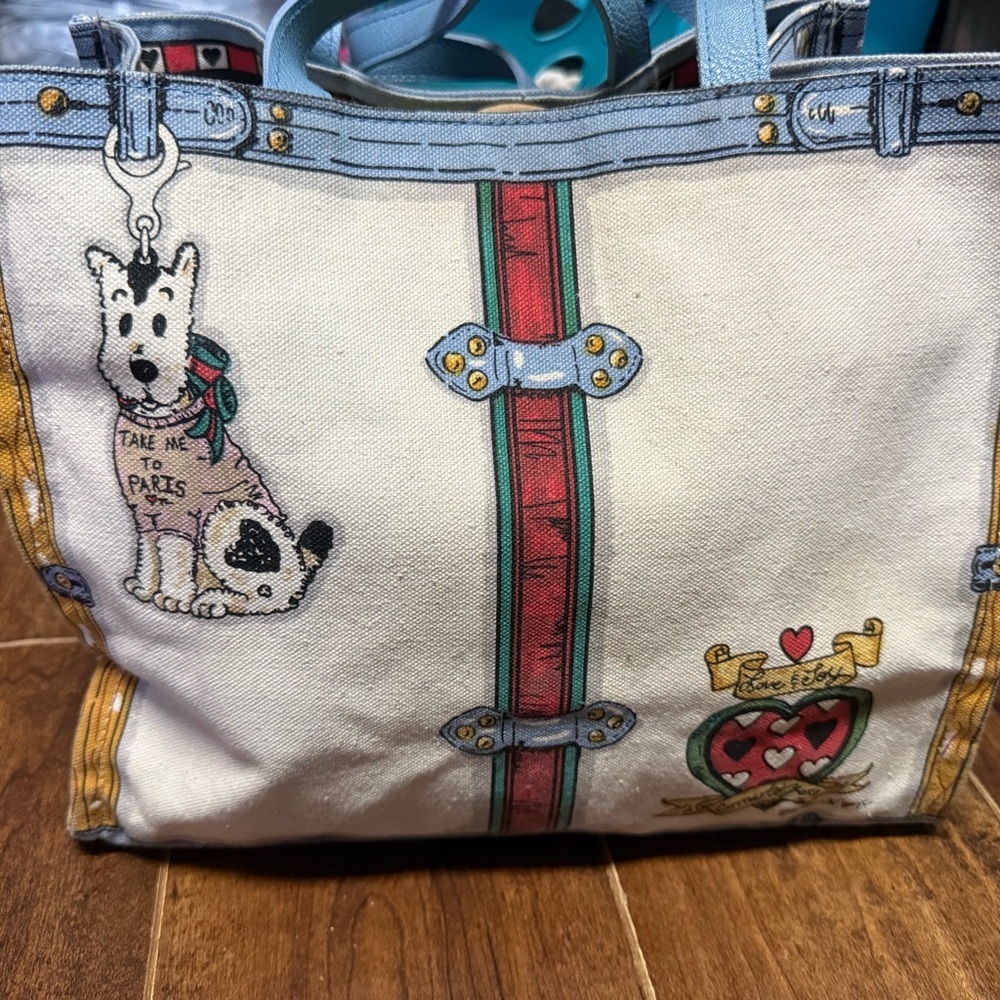 Brighton Charming Canvas Tote with Dog Print